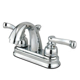 Royale GKB5611FL Two-Handle 3-Hole Deck Mount 4" Centerset Bathroom Faucet with Plastic Pop-Up, Polished Chrome