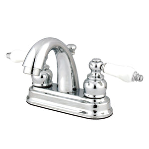 Restoration GKB5611PL Two-Handle 3-Hole Deck Mount 4" Centerset Bathroom Faucet with Plastic Pop-Up, Polished Chrome
