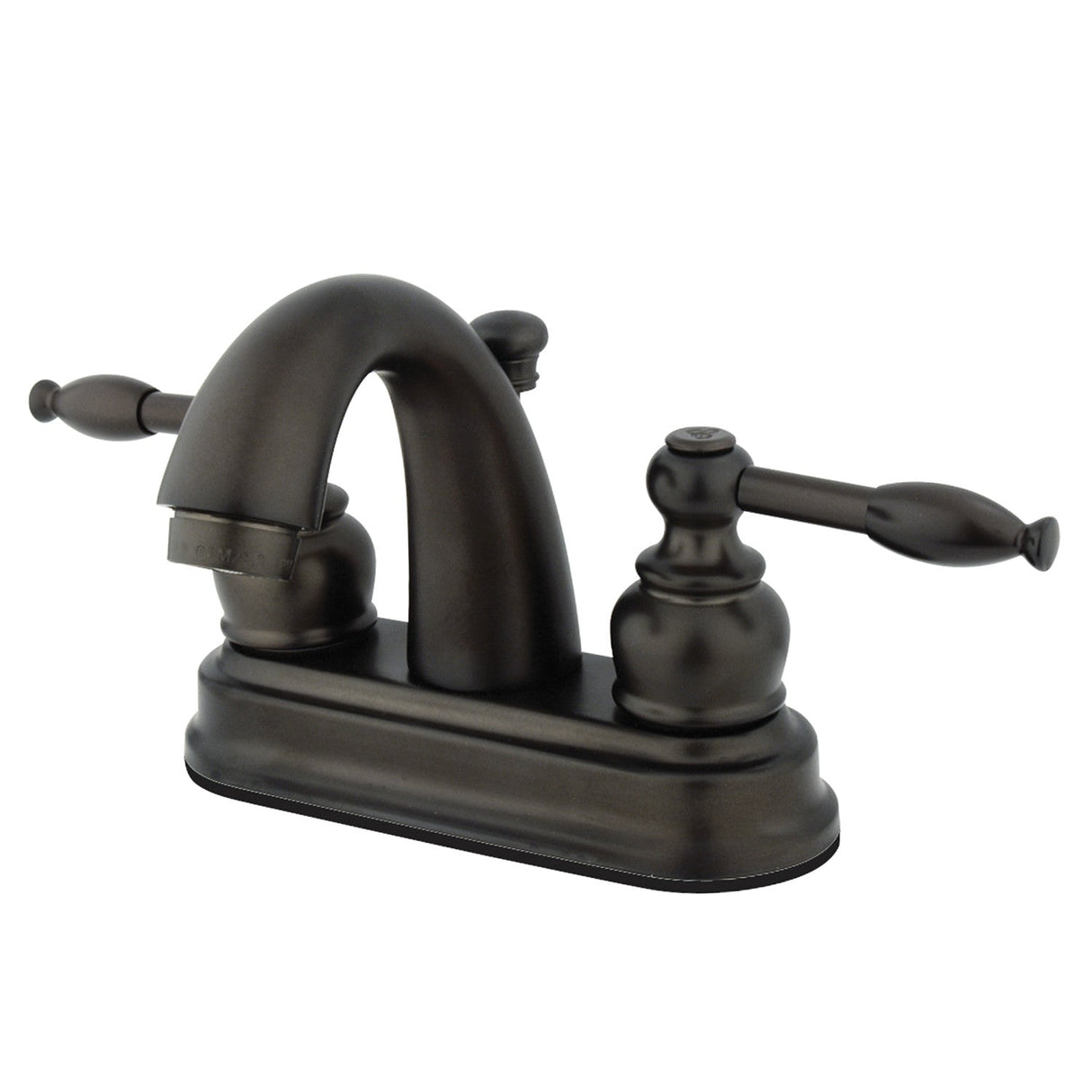 Knight GKB5615KL Two-Handle 3-Hole Deck Mount 4" Centerset Bathroom Faucet with Plastic Pop-Up, Oil Rubbed Bronze