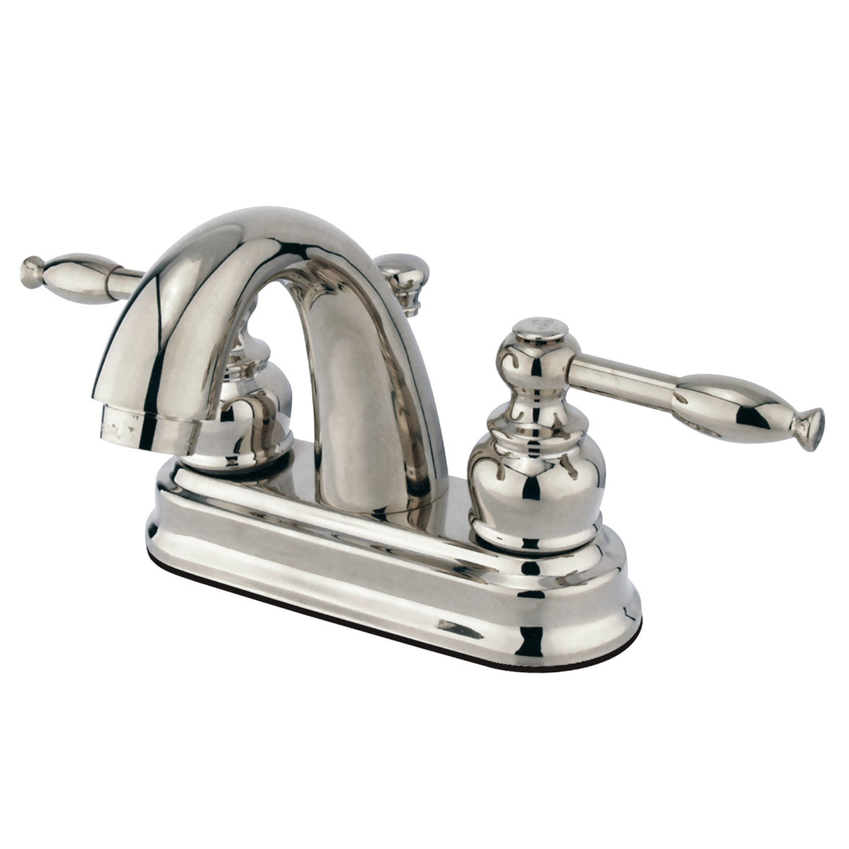 Knight GKB5618KL Two-Handle 3-Hole Deck Mount 4" Centerset Bathroom Faucet with Plastic Pop-Up, Brushed Nickel