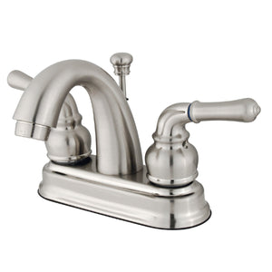 Naples GKB5618NML Two-Handle 3-Hole Deck Mount 4" Centerset Bathroom Faucet with Plastic Pop-Up, Brushed Nickel