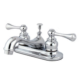 Vintage GKB601BL Two-Handle 3-Hole Deck Mount 4" Centerset Bathroom Faucet with Plastic Pop-Up, Polished Chrome