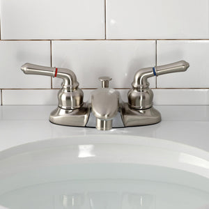 Magellan GKB628 Two-Handle 3-Hole Deck Mount 4" Centerset Bathroom Faucet with Plastic Pop-Up, Brushed Nickel