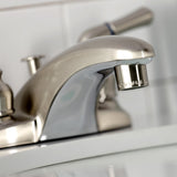 Magellan GKB628 Two-Handle 3-Hole Deck Mount 4" Centerset Bathroom Faucet with Plastic Pop-Up, Brushed Nickel