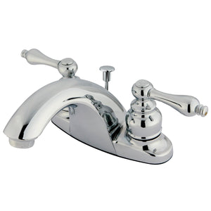 English Country GKB7641AL Two-Handle 3-Hole Deck Mount 4" Centerset Bathroom Faucet with Plastic Pop-Up, Polished Chrome