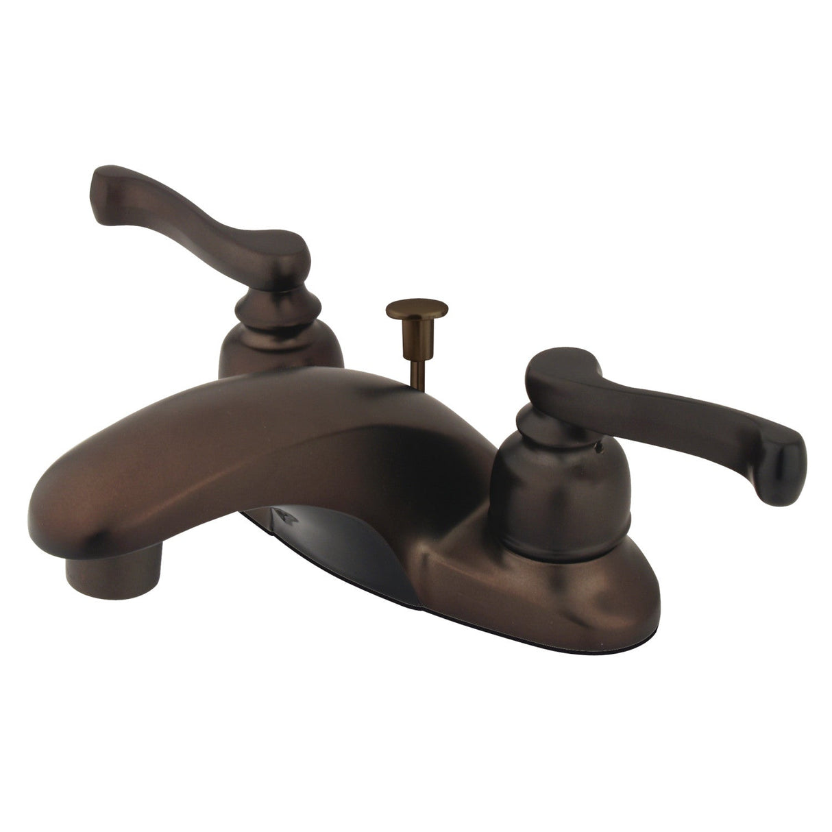 Royale GKB8625FL Two-Handle 3-Hole Deck Mount 4" Centerset Bathroom Faucet with Plastic Pop-Up, Oil Rubbed Bronze
