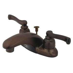 Royale GKB8625FL Two-Handle 3-Hole Deck Mount 4" Centerset Bathroom Faucet with Plastic Pop-Up, Oil Rubbed Bronze