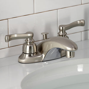 Royale GKB8628FL Two-Handle 3-Hole Deck Mount 4" Centerset Bathroom Faucet with Plastic Pop-Up, Brushed Nickel