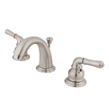 Magellan GKB918 Two-Handle 3-Hole Deck Mount Widespread Bathroom Faucet with Plastic Pop-Up, Brushed Nickel