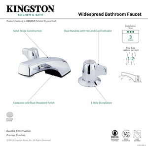 Americana GKB920LP Two-Handle 3-Hole Deck Mount Widespread Bathroom Faucet, Polished Chrome
