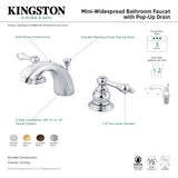 Magellan GKB945AL Two-Handle 3-Hole Deck Mount Mini-Widespread Bathroom Faucet with Plastic Pop-Up, Oil Rubbed Bronze