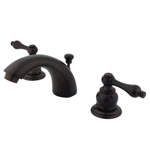 Magellan GKB945AL Two-Handle 3-Hole Deck Mount Mini-Widespread Bathroom Faucet with Plastic Pop-Up, Oil Rubbed Bronze