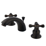 Magellan GKB945AX Two-Handle 3-Hole Deck Mount Mini-Widespread Bathroom Faucet with Plastic Pop-Up, Oil Rubbed Bronze