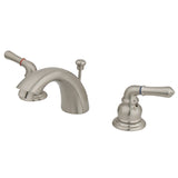 Magellan GKB958 Two-Handle 3-Hole Deck Mount Mini-Widespread Bathroom Faucet with Plastic Pop-Up, Brushed Nickel