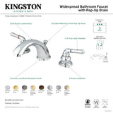Magellan GKB961 Two-Handle 3-Hole Deck Mount Widespread Bathroom Faucet with Plastic Pop-Up, Polished Chrome