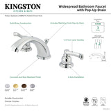 Royale GKB961FL Two-Handle 3-Hole Deck Mount Widespread Bathroom Faucet with Plastic Pop-Up, Polished Chrome