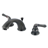 Magellan GKB963 Two-Handle 3-Hole Deck Mount Widespread Bathroom Faucet with Plastic Pop-Up, Black Stainless