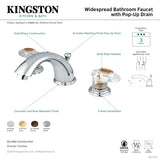 Victorian GKB965ALL Two-Handle 3-Hole Deck Mount Widespread Bathroom Faucet with Plastic Pop-Up, Oil Rubbed Bronze