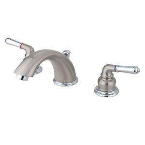 Magellan GKB967 Two-Handle 3-Hole Deck Mount Widespread Bathroom Faucet with Plastic Pop-Up, Brushed Nickel/Polished Chrome
