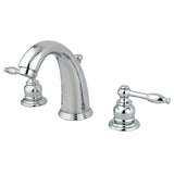 Knight GKB981KL Two-Handle 3-Hole Deck Mount Widespread Bathroom Faucet with Plastic Pop-Up, Polished Chrome