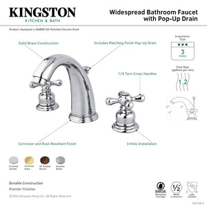 Victorian GKB985AX Two-Handle 3-Hole Deck Mount Widespread Bathroom Faucet with Plastic Pop-Up, Oil Rubbed Bronze