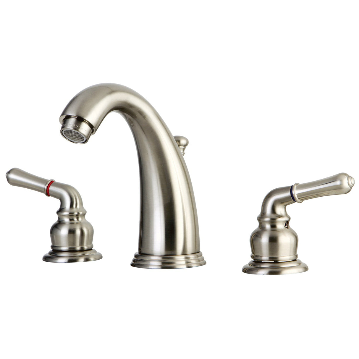 Magellan GKB988 Two-Handle 3-Hole Deck Mount Widespread Bathroom Faucet with Plastic Pop-Up, Brushed Nickel