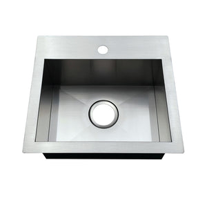 Uptowne GKDS191781 19-Inch Stainless Steel Undermount or Drop-In 1-Hole Single Bowl Dual-Mount Kitchen Sink, Brushed