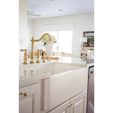 Arcticstone GKFA301810BC 30-Inch Solid Surface White Stone Apron-Front Single Bowl Farmhouse Kitchen Sink, Matte White
