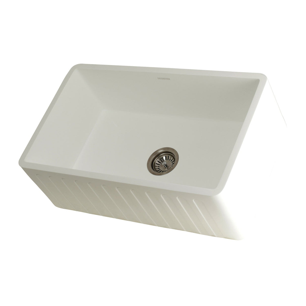 Arcticstone GKFA301810CD 30-Inch Solid Surface White Stone Apron-Front Single Bowl Farmhouse Kitchen Sink, Matte White