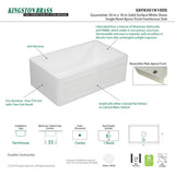 Arcticstone GKFA301810DS 30-Inch Solid Surface White Stone Apron-Front Single Bowl Farmhouse Kitchen Sink, Matte White