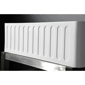 Arcticstone GKFA331810RM 33-Inch Solid Surface White Stone Apron-Front Single Bowl Farmhouse Kitchen Sink, Matte White