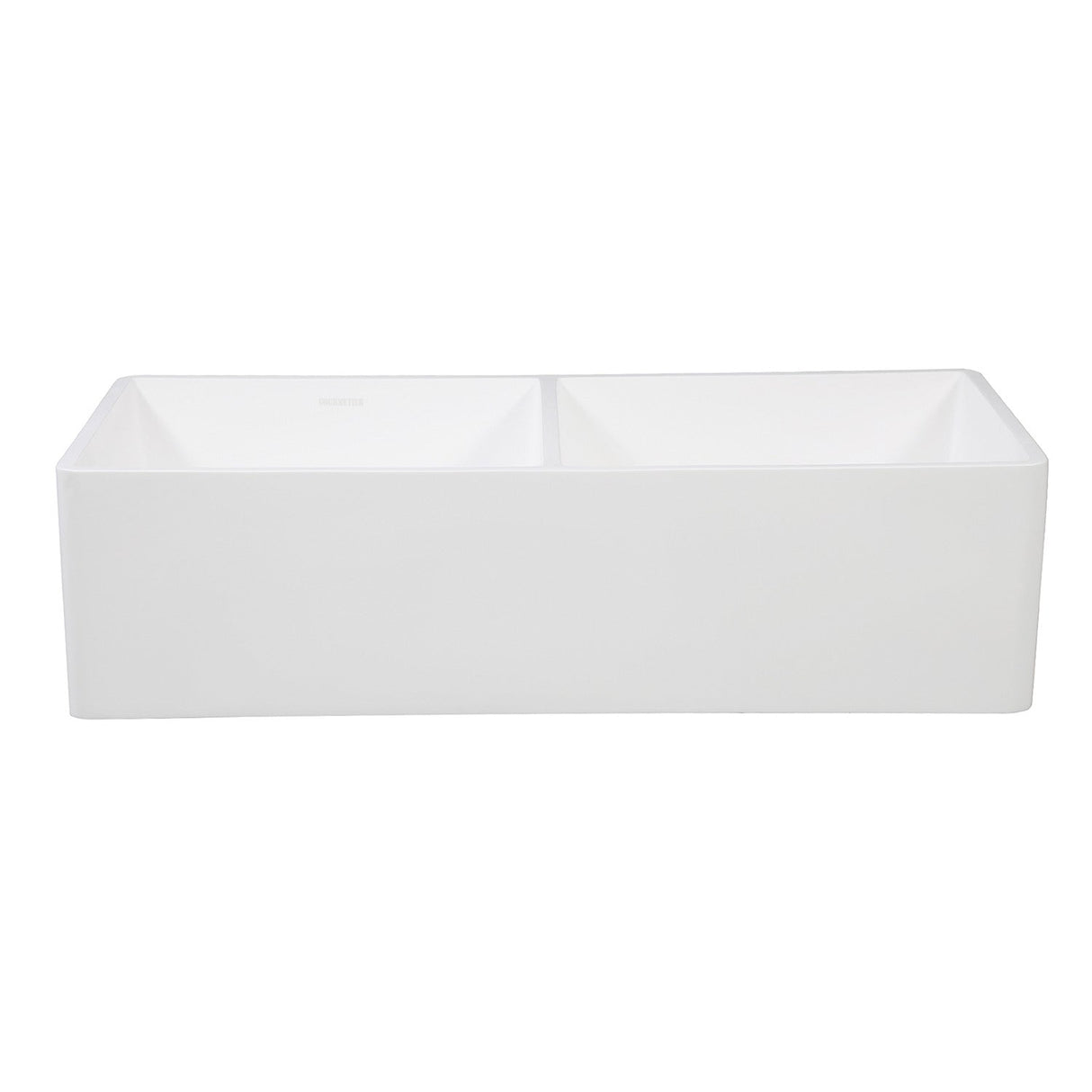 Arcticstone GKFA361810BCD 36-Inch Solid Surface White Stone Apron-Front Double Bowl Farmhouse Kitchen Sink, Matte White