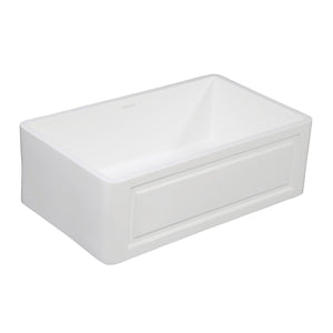 Arcticstone GKFA361810LD 36-Inch Solid Surface White Stone Apron-Front Single Bowl Farmhouse Kitchen Sink, Matte White