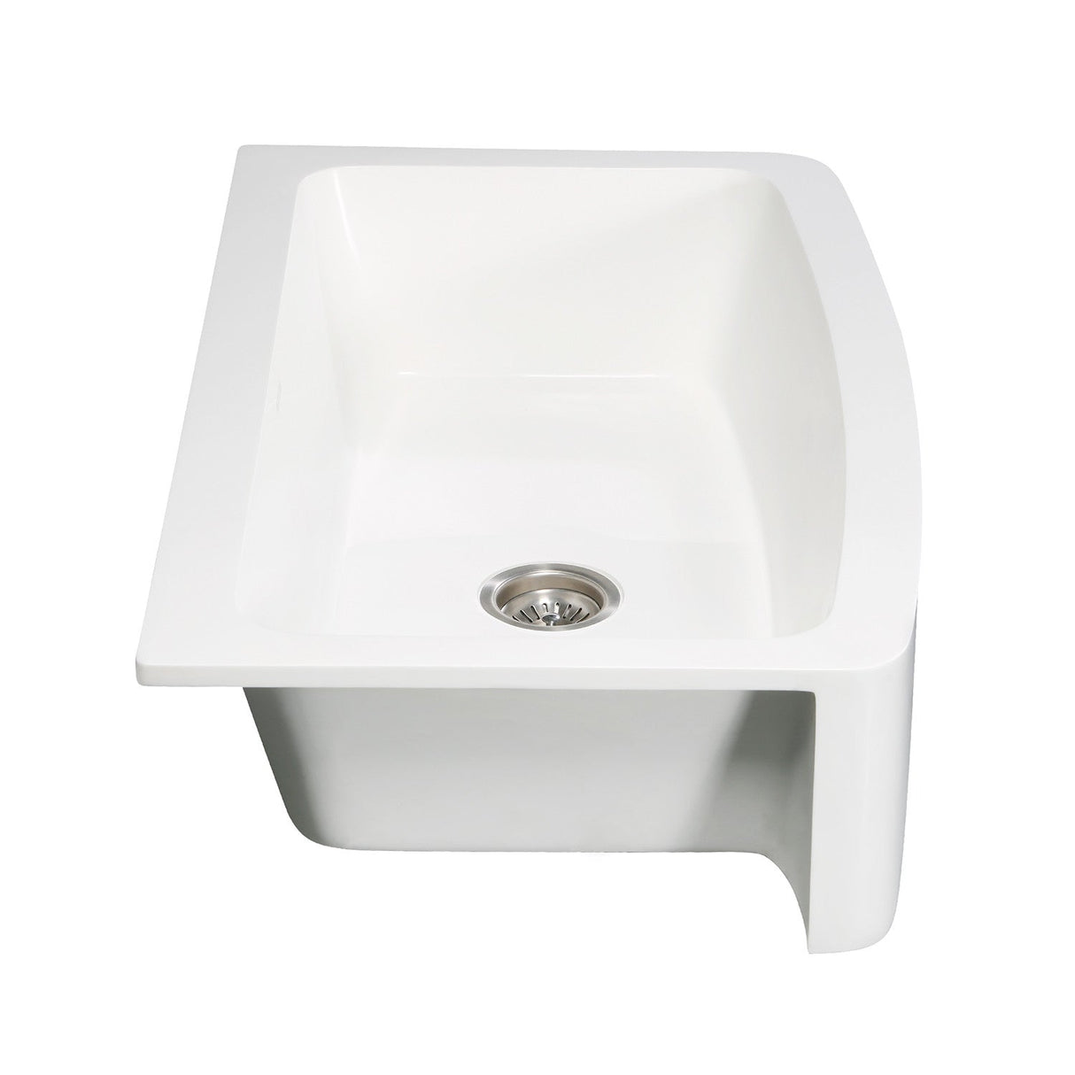 Arcticstone GKFA36229 36-Inch Solid Surface White Stone Apron-Front Single Bowl Farmhouse Kitchen Sink, Matte White