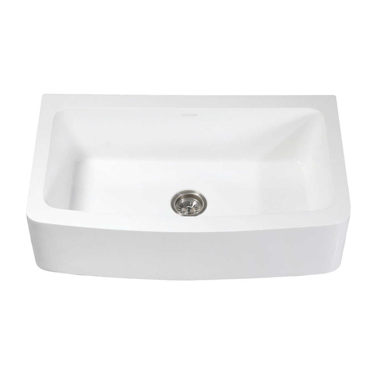 Arcticstone GKFA36229 36-Inch Solid Surface White Stone Apron-Front Single Bowl Farmhouse Kitchen Sink, Matte White