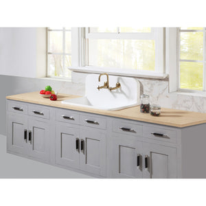 Arcticstone GKTA3020198 30-Inch Solid Surface White Stone 2-Hole Single Bowl Top-Mount Kitchen Sink, Matte White