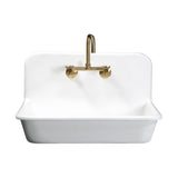 Arcticstone GKTA302119 30-Inch Solid Surface White Stone Apron-Front 2-Hole Single Bowl Top-Mount Kitchen Sink, Matte White