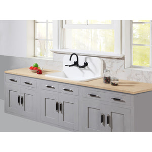 Arcticstone GKTA302119 30-Inch Solid Surface White Stone Apron-Front 2-Hole Single Bowl Top-Mount Kitchen Sink, Matte White