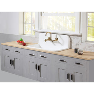 Arcticstone GKTA362119 36-Inch Solid Surface White Stone Apron-Front 2-Hole Single Bowl Top-Mount Kitchen Sink, Matte White