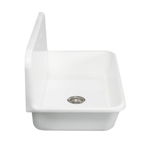 Arcticstone GKTA362119 36-Inch Solid Surface White Stone Apron-Front 2-Hole Single Bowl Top-Mount Kitchen Sink, Matte White