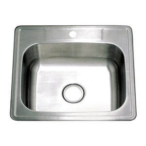 Studio GKTS252291 25-Inch Stainless Steel Self-Rimming 1-Hole Single Bowl Drop-In Kitchen Sink, Brushed