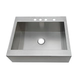 Edinburg GKTSF302494 30-Inch Stainless Steel Apron-Front 4-Hole Single Bowl Farmhouse Kitchen Sink, Brushed