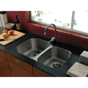 Loft GKUD32194 32-Inch Stainless Steel Undermount Double Bowl Kitchen Sink, Brushed