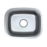 Gourmetier GKUS18157 18.5-Inch Stainless Steel Undermount Single Bowl Kitchen Sink, Brushed