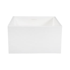 Arcticstone GKUSA15158 15-Inch Solid Surface White Stone Undermount Single Bowl Farmhouse Bar Sink, Matte White