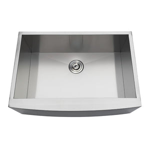 Uptowne GKUSF302110 30-Inch Stainless Steel Apron-Front Single Bowl Farmhouse Kitchen Sink, Brushed