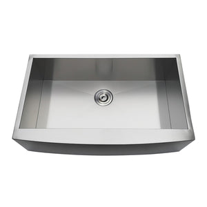 Uptowne GKUSF33209 33-Inch Stainless Steel Apron-Front Single Bowl Farmhouse Kitchen Sink, Brushed
