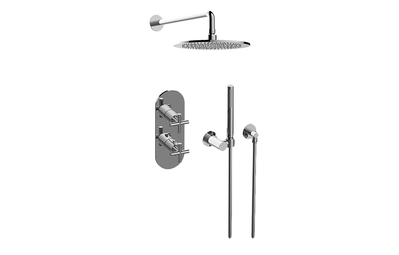 GRAFF Olive Bronze M-Series Thermostatic Shower System - Shower with Handshower (Rough & Trim)  GL2.022WD-C17E0-OB