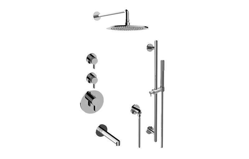 GRAFF Polished Nickel M-Series Thermostatic Shower System Tub and Shower with Handshower (Trim Only)  GL3.F12ST-LM46E0-PN-T
