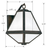 Brian Patrick Flynn for Crystorama Glacier 1 Light Black Charcoal Outdoor Sconce GLA-9701-OP-BC